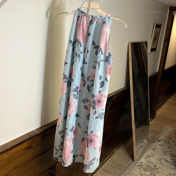 Amazon Kojooin Blue & Pink Floral Sleeveless Dress- S - Picture 2 of 6